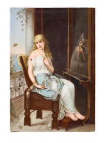 KPM Painted Porcelain Plaque, 'The Captive'