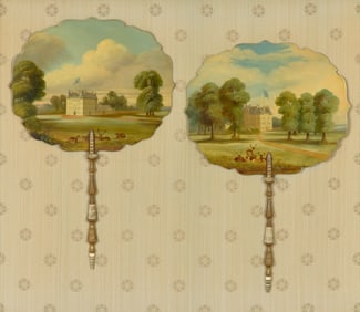 A Pair of Finely Painted Face Screens