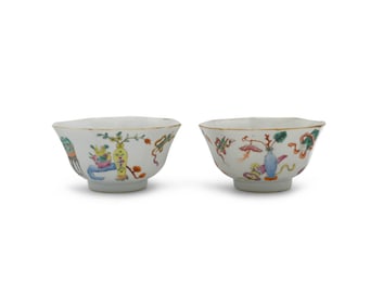 Pair of Chinese Porcelain Octagonal Cups