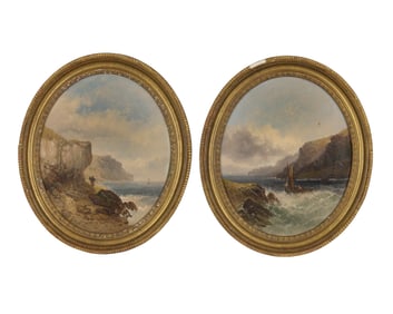 JOSEPH HORLOR, (English, 1809-1887), Pair of Seascapes