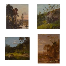 AMERICAN SCHOOL , (19th century), Four Landscape Studies