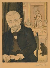 EUGENE DELATRE, (French, 1864-1938), Portrait of Huysmans (S. and K. 18, III, 51)