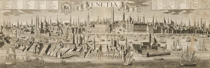 FRIEDERICH BERNHARD WERNER, (German, 1690-1776), Map of Venice, 1730