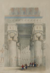After DAVID ROBERTS, (Scottish, 1796-1864), View from under the Portico of the Temple of Dendera