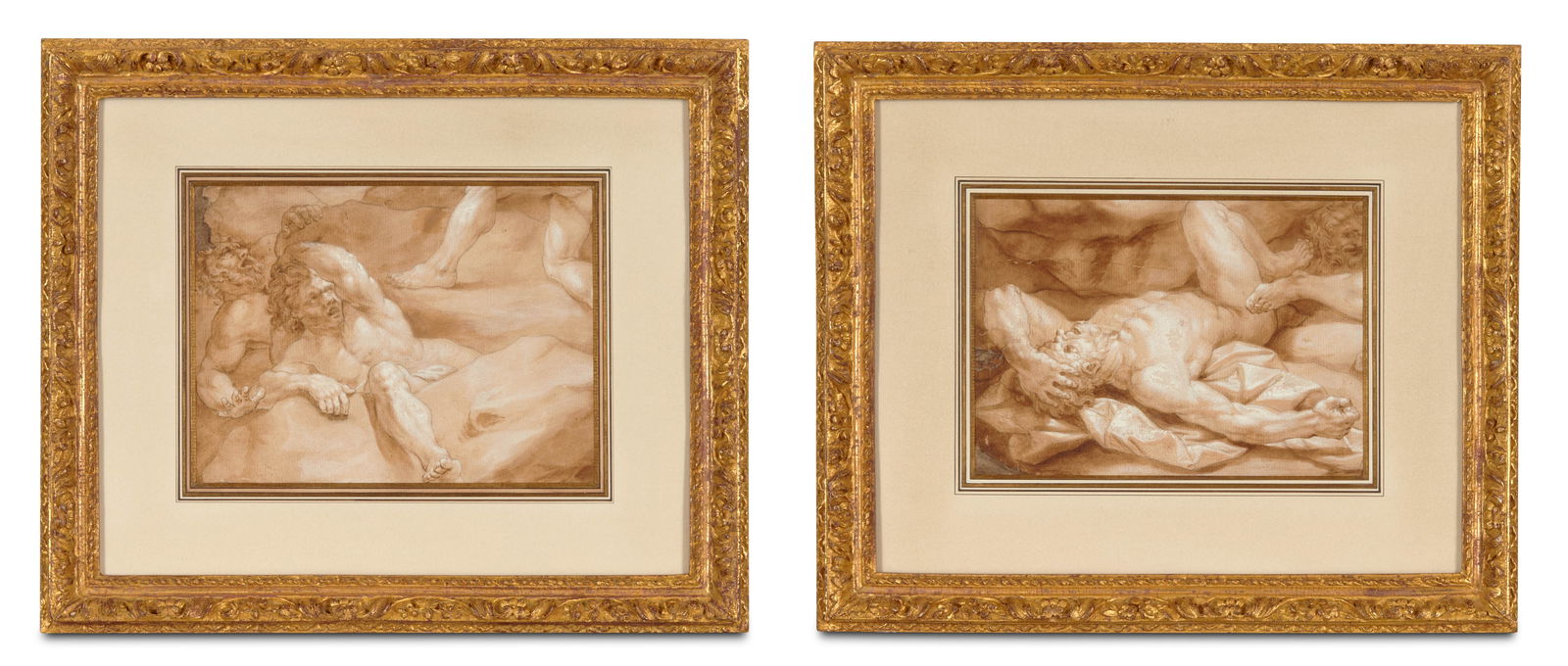 Two Old Master Style Drawings depicting Heroic Men Reclining (1 of 5)