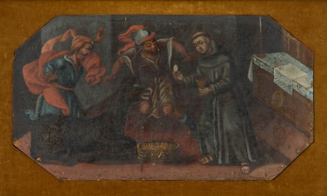 PROVINCIAL SPANISH SCHOOL , (18th century), Presenting the Host to Infidels