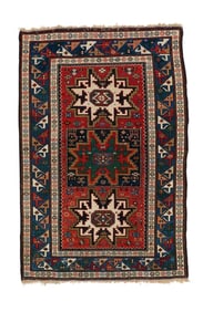 Lesghi Red Ground Rug, Caucasus, ca. 1900