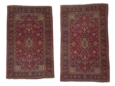 Pair of Kashan Rugs, Persia, ca. 1940