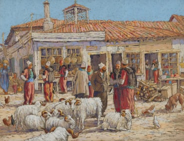 ELEANOR PARKE CUSTIS, (American, 1897-1983), Albanian Market