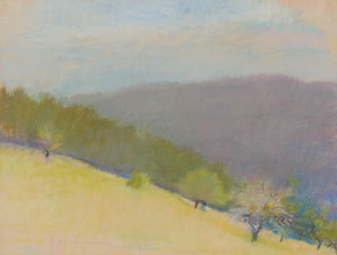 WOLF KAHN, (American, 1927-2020), Hillside with Mountains, 1976