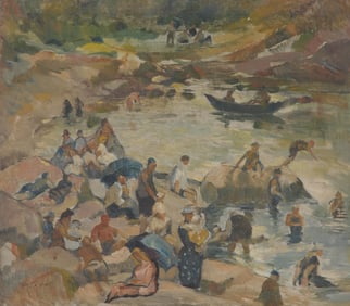 WILLIAM MEYEROWITZ, (American, 1887-1981), Folly Cove Bathers