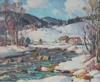 ALDRO THOMPSON HIBBARD, (American, 1886-1972), Houses in Winter