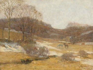 FREDERICK MULHAUPT, (American, 1871-1938), Late Winter Grazing