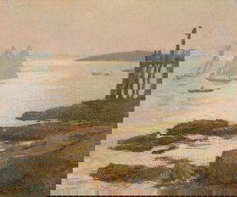 RICHARD ANDREW, (American, 1869-1956), Off Gloucester Harbor