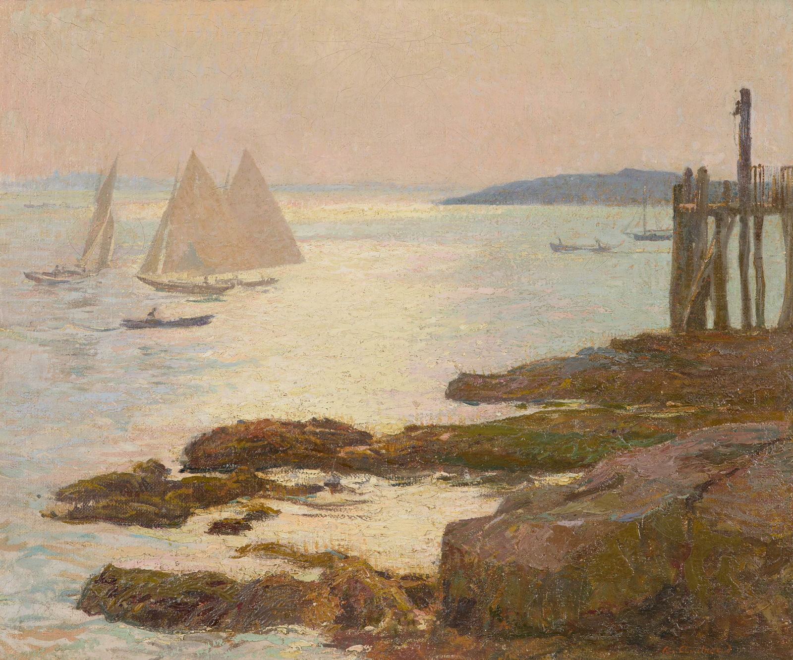 RICHARD ANDREW, (American, 1869-1956), Off Gloucester Harbor (1 of 4)