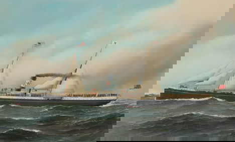 ANTONIO NICOLO GASPARO JACOBSEN, (American, 1850-1921), The S.S. Paraense, 1895