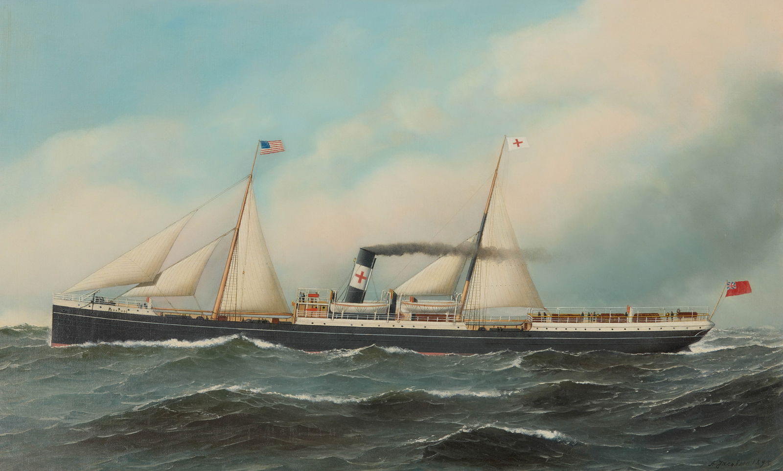 ANTONIO NICOLO GASPARO JACOBSEN, (American, 1850-1921), The S.S. Paraense, 1895 (1 of 4)