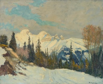 MAURICE GALBRAITH CULLEN, (Canadian, 1866-1934), View of Mount Girouard, Near Banff, ca. 1940