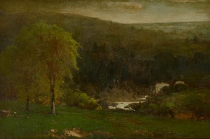 GEORGE INNESS, (American, 1825-1894), Old Mill, Montclair, NJ (Ramapo Hills), 1872