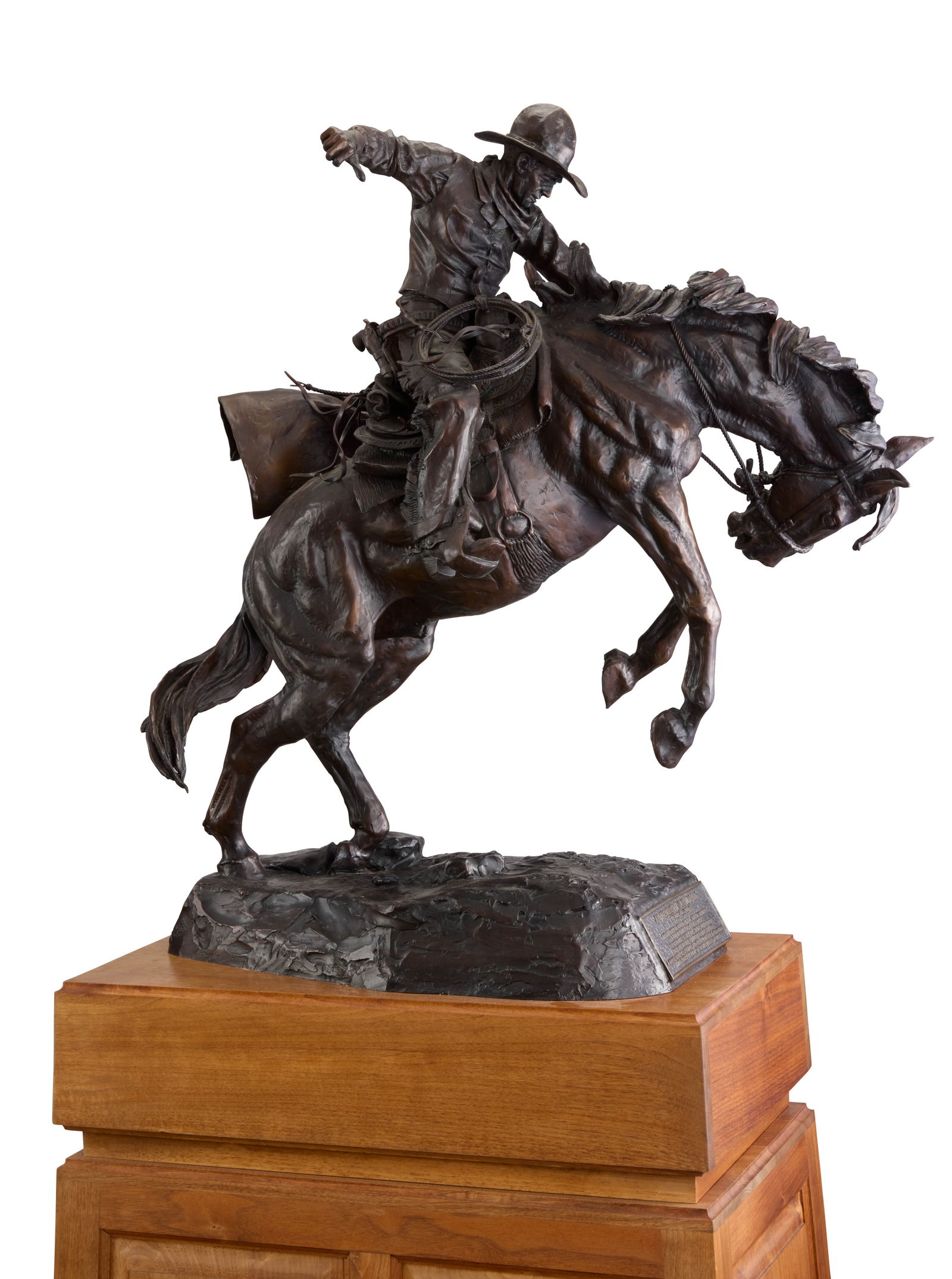 FRED FELLOWS, (American, b. 1934), An Honest Day's Work: FRED FELLOWS(American, b. 1934)An Honest Day's Workbronzenumbered and signed 12/50 Fellows CA on baseheight: 36 in., width: 32 in.; base height: 40 in., base width: 27 in. Provenance: Th