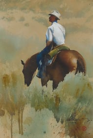 WILLIAM MATTHEWS, (American, b. 1949), Cowboy on Horseback