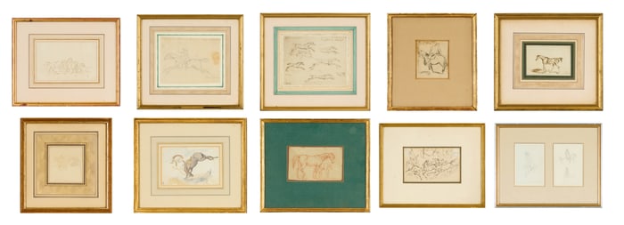 Collection of Ten English Horse Drawings