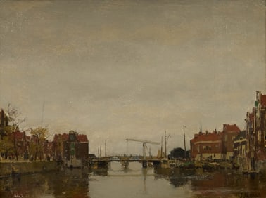 JACOB HENDRICUS MARIS, (Dutch, 1837-1899), Canal in Amsterdam