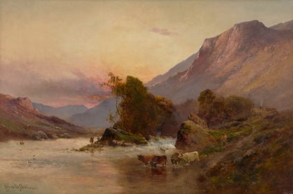 ALFRED DE BREANSKI Sr., (British, 1852-1928), A Sunset, On the Tummel