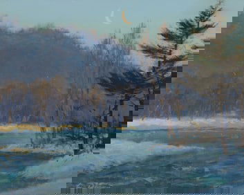 WILLIAM ROBERT DAVIS, (American, b. 1952), Winter Saco River, Late Afternoon, 2002