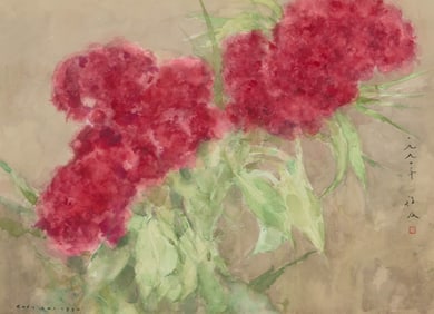 CHI CHEN, (Chinese-American, 1912-2005), Red Flowers, 1990