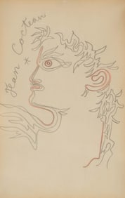 Attributed to JEAN MAURICE EUGENE CLEMENT COCTEAU, (French, 1889-1963), Study for 'Le Chiffre'