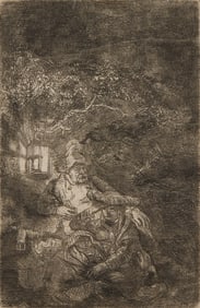 REMBRANDT VAN RIJN, (Dutch, 1606-1669), The Rest on the Flight: A Night Piece, ca. 1644