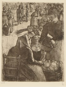 CAMILLE PISSARRO, (French, 1830-1903), Marché aux légumes, à Pontoise