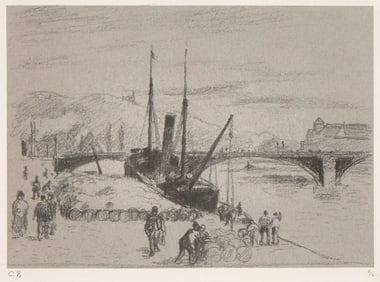 CAMILLE PISSARRO, (French, 1830-1903), Quai de Rouen (Grand Pont), 1896