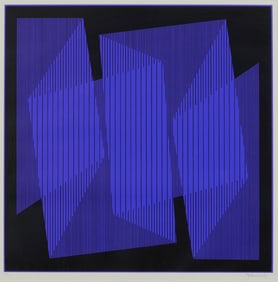 JULIAN STANCZAK, (Polish/American, 1928-2017), Blue Cut-Out Fold