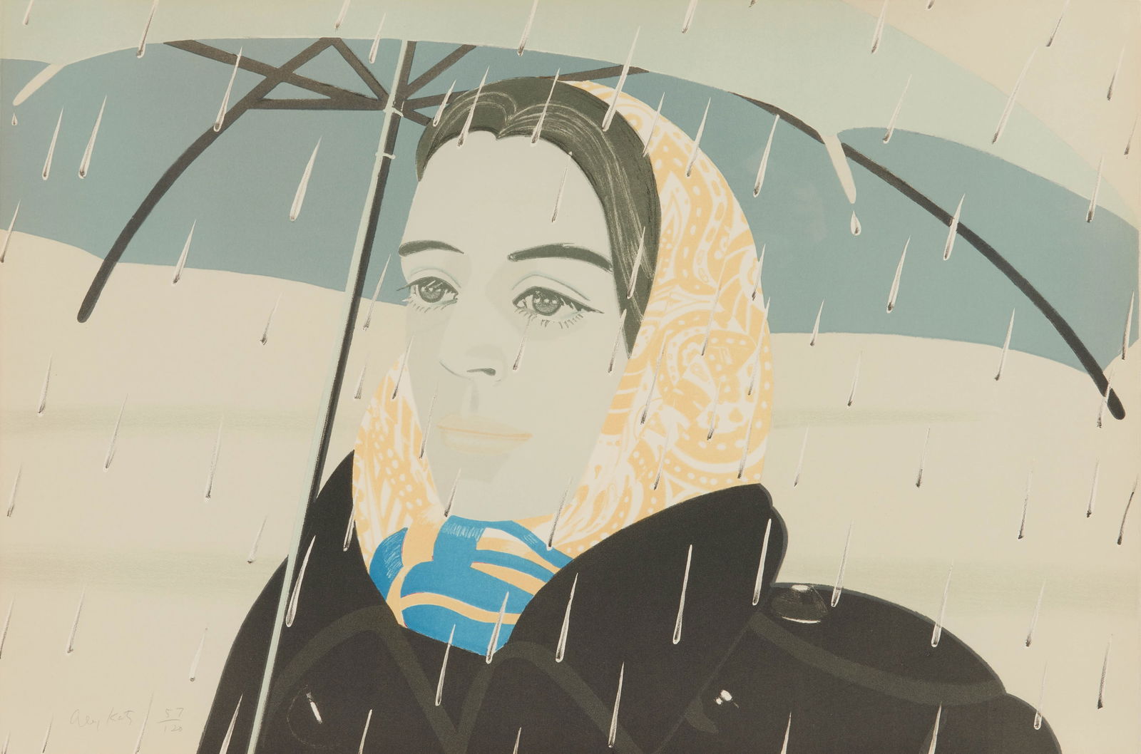 ALEX KATZ, (American, b. 1927), Blue Umbrella (1 of 4)