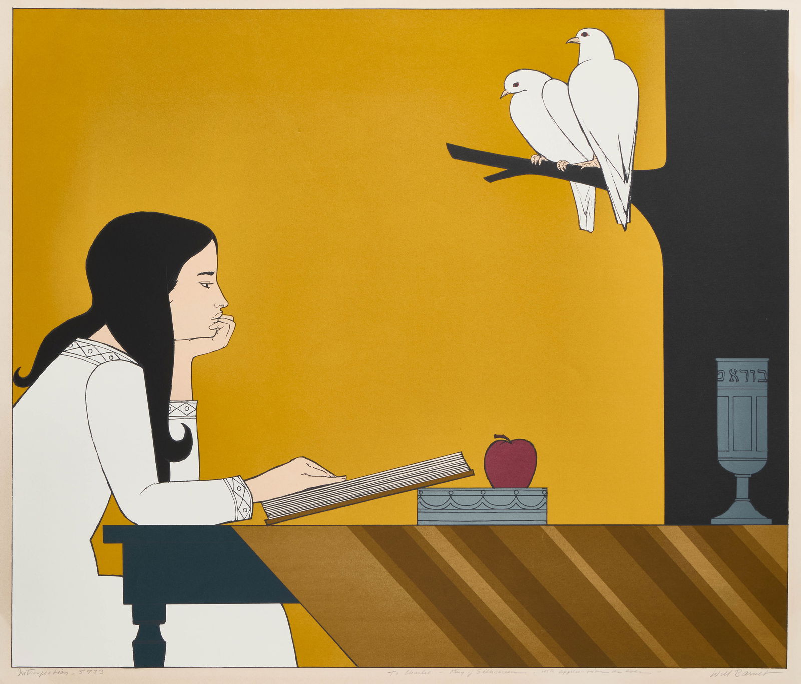 WILL BARNET, (American, 1911-2012), Introspection, 1972: WILL BARNET(American, 1911-2012)Introspection1972, screenprinttitled Introspection 5733, inscribed To Charlie - King of Silkscreen - with appreciation as ever, and signed Will Barnet a