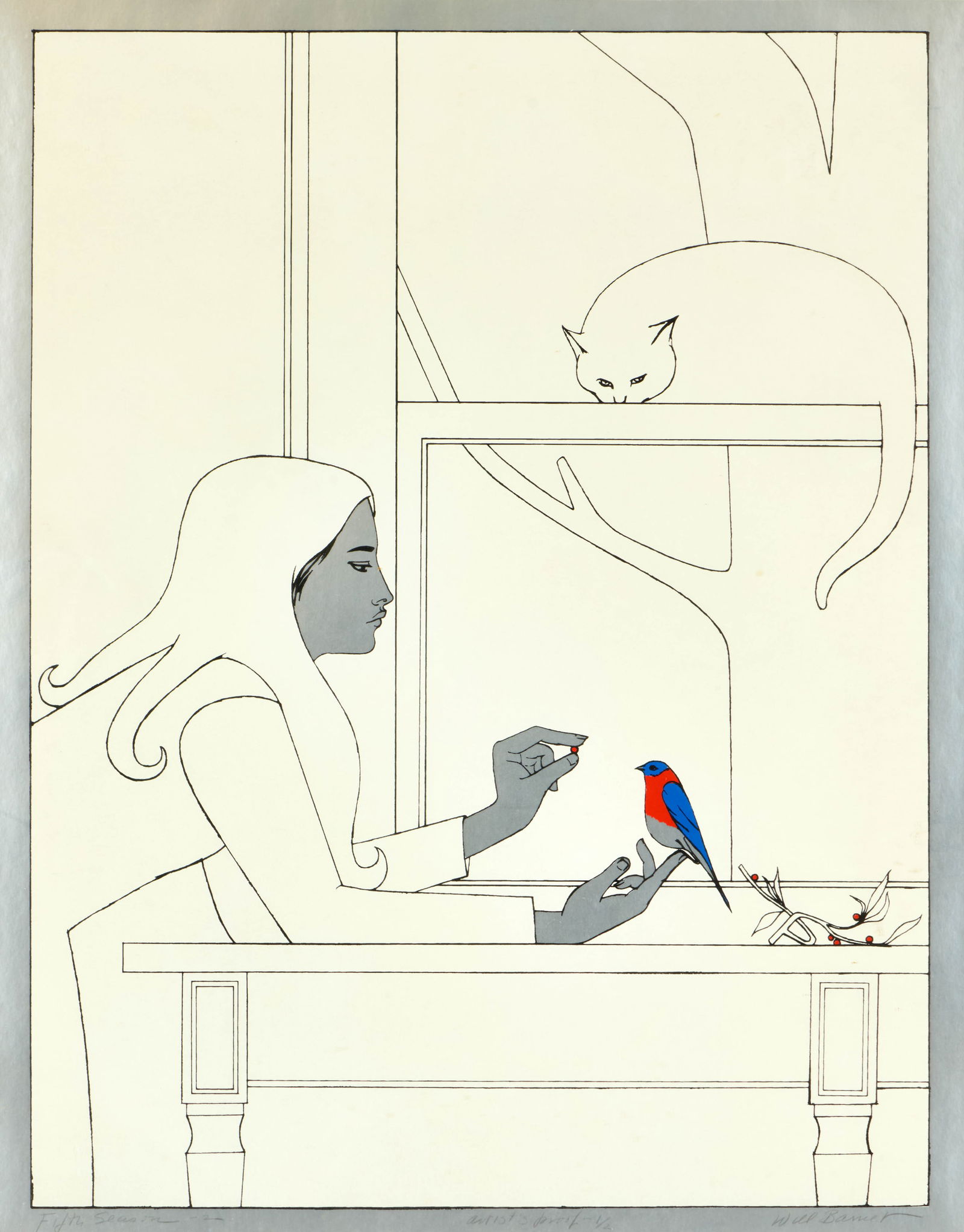 WILL BARNET, (American, 1911-2012), Fifth Season #2: WILL BARNET(American, 1911-2012)Fifth Season #2screenprinttitled, numbered Artist's Proof 1/2, and signed Will Barnet along lower marginsight: 31 1/2 x 24 3/4 in., frame: 41 1/2 x 30 1/