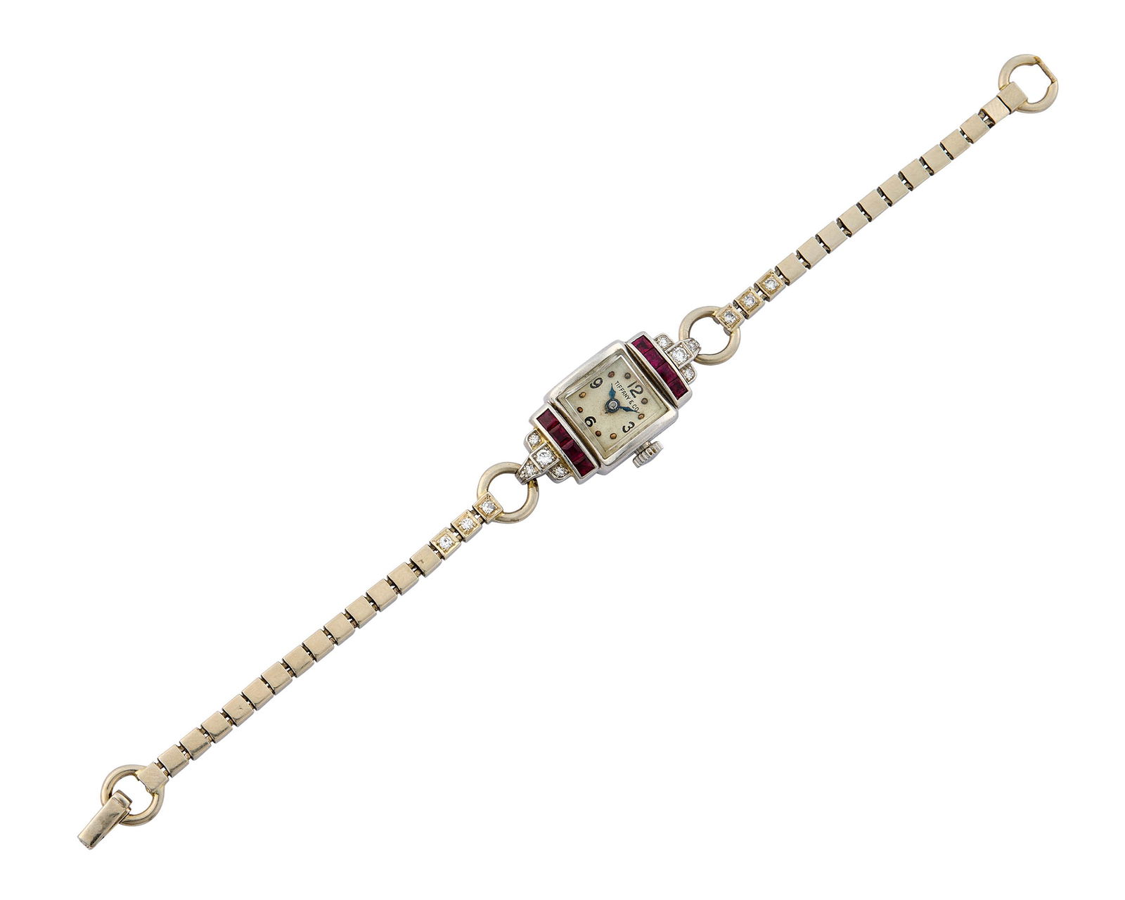 TIFFANY & CO. Platinum, 14K Gold, Ruby, and Diamond Wristwatch (1 of 4)
