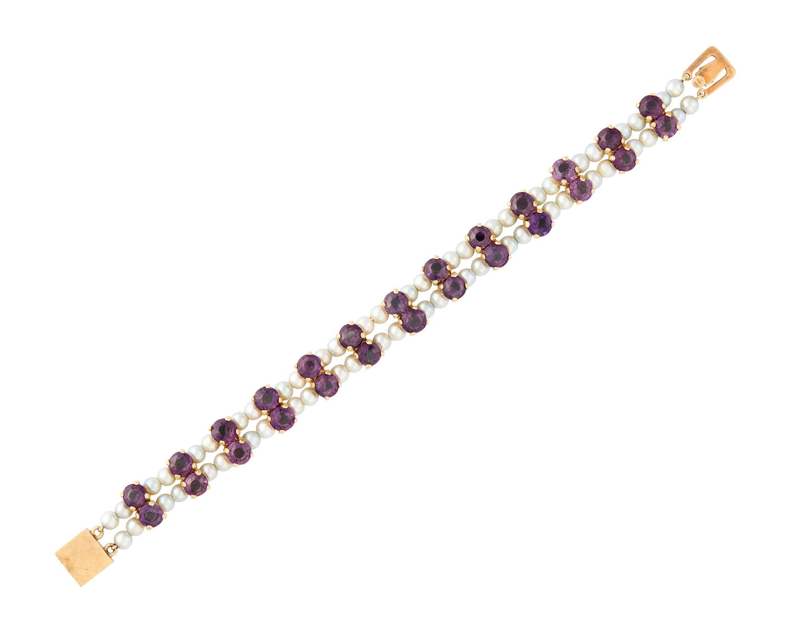 14K Gold, Pearl, and Amethyst Bracelet (1 of 4)