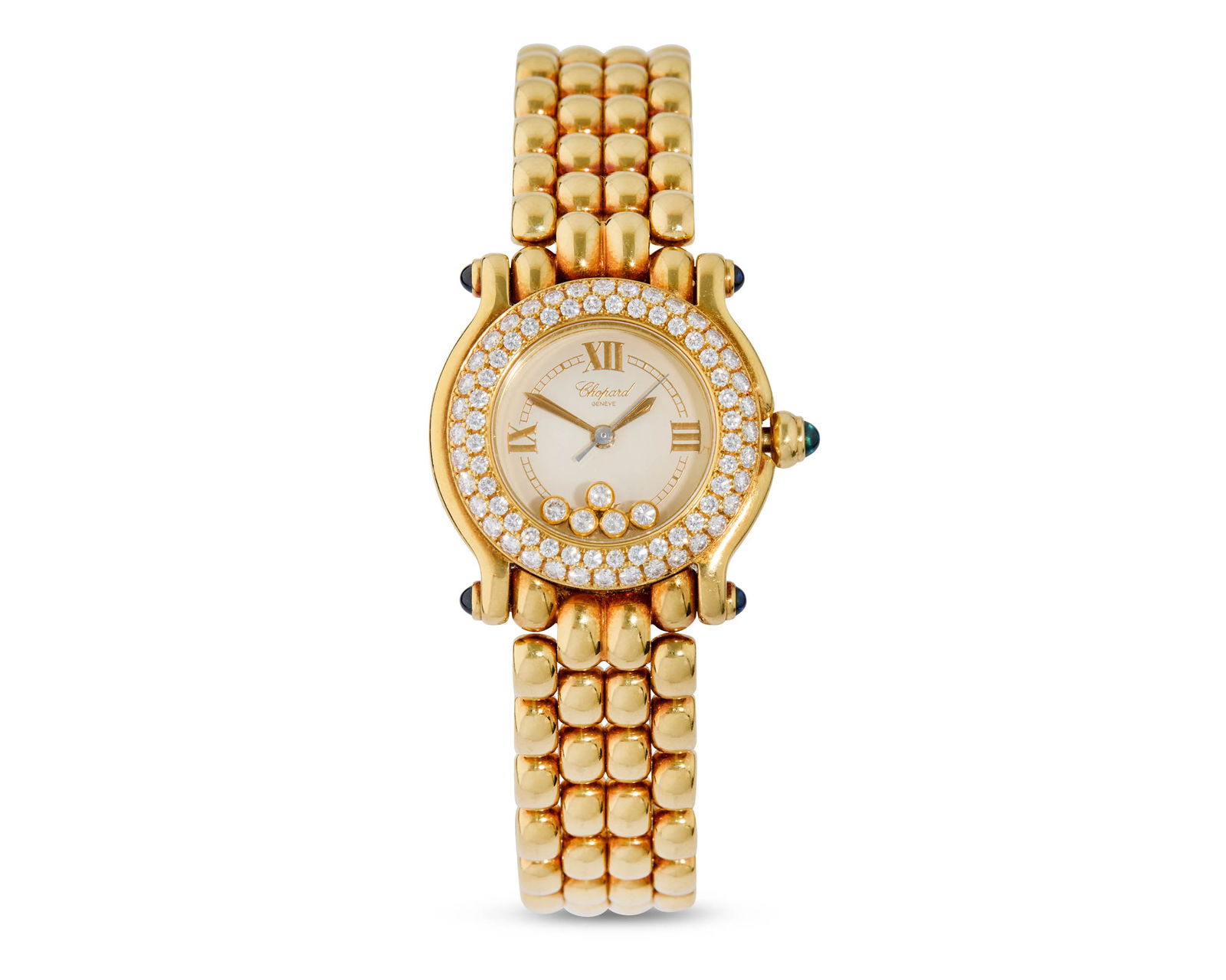 CHOPARD 18K Gold, Diamond, and Sapphire 'Happy Sport' Wristwatch (1 of 3)