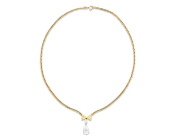 14K Gold, Diamond, and Yellow Diamond Necklace