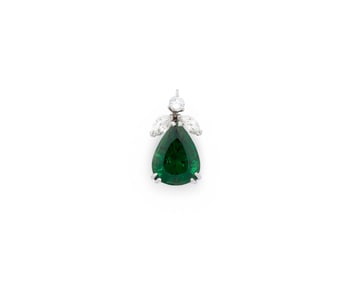 Platinum, Tsavorite, and Diamond Pendant