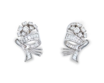 Platinum and Diamond Earrings