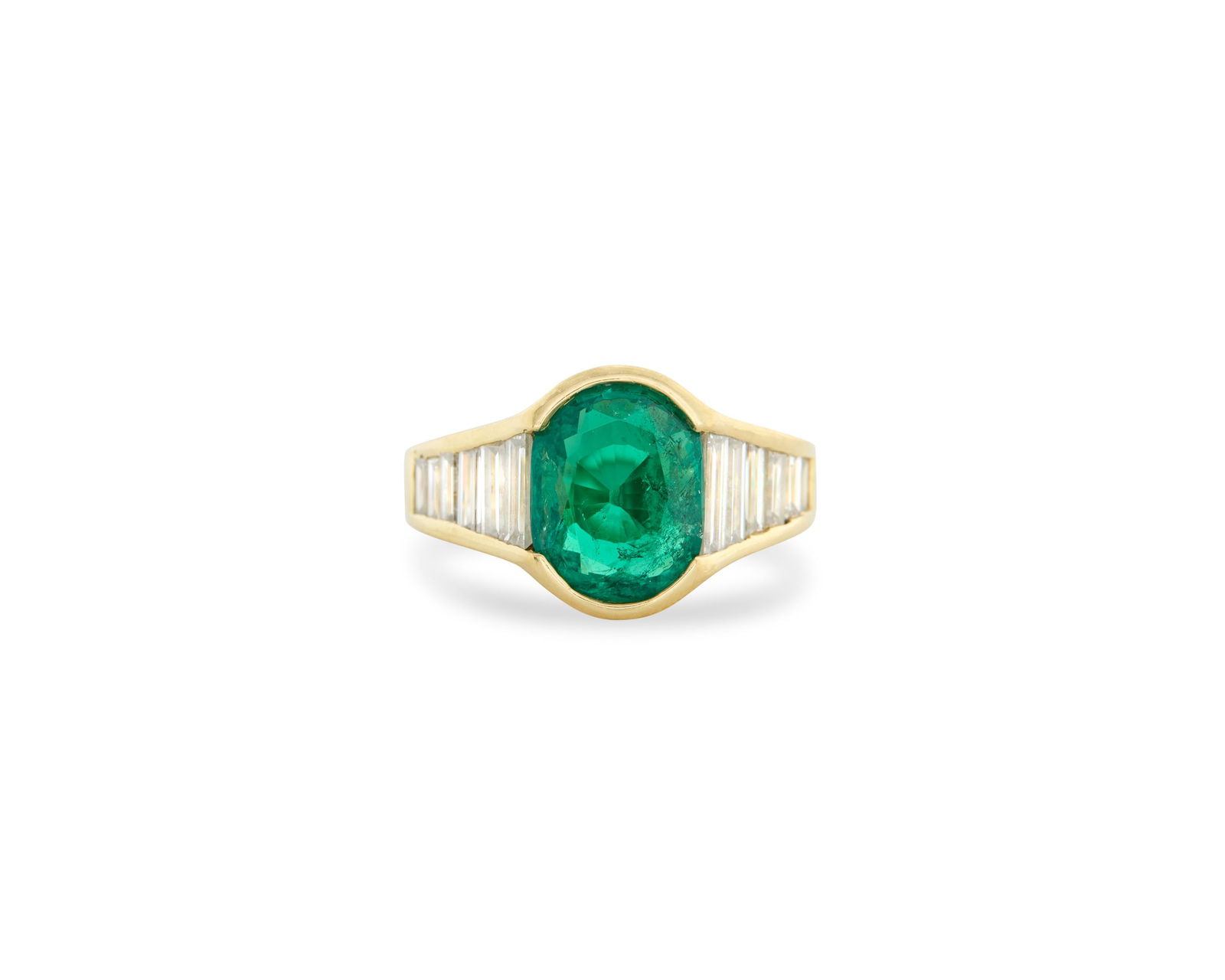 18K Gold, Colombian Emerald, and Diamond Ring (1 of 4)