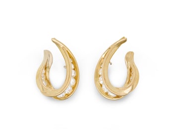 18K Gold and Diamond Earrings