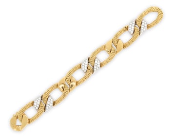 Platinum, 18K Gold, and Diamond Bracelet