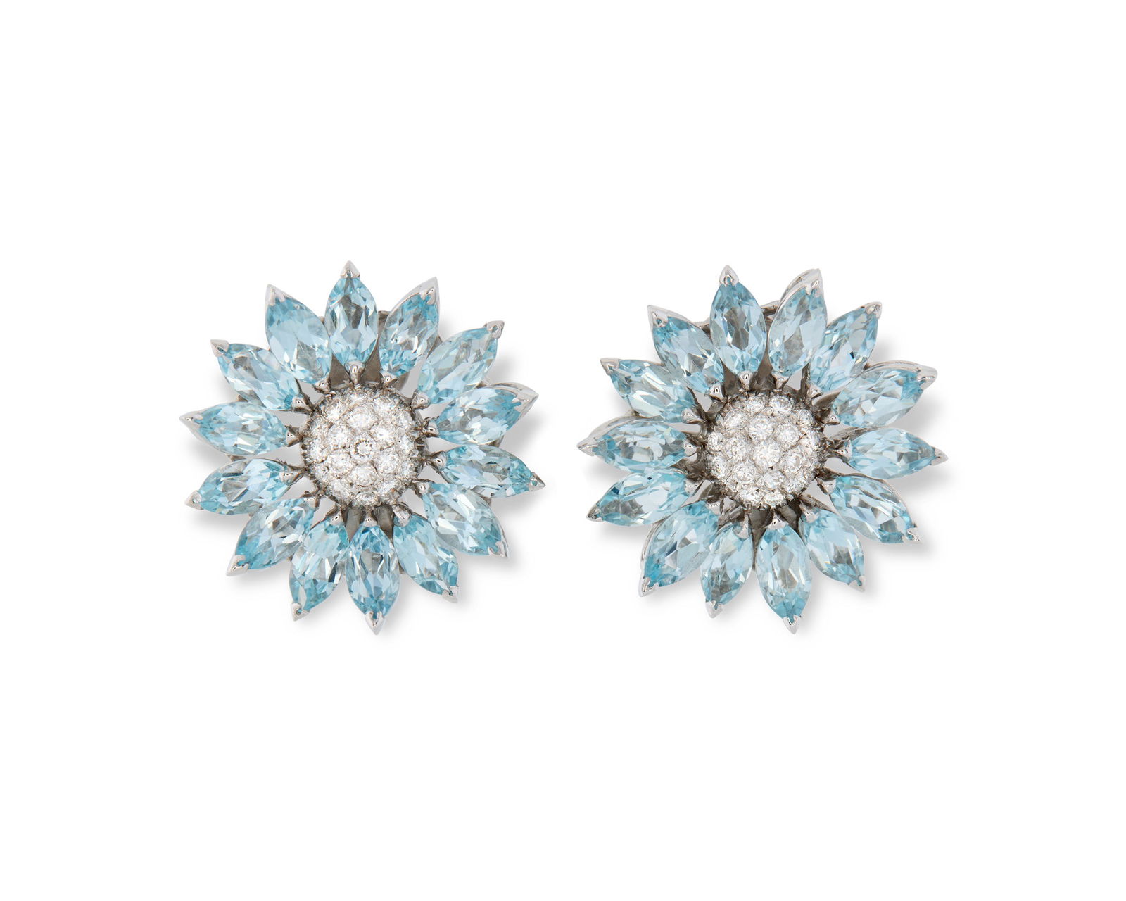 ASPREY 18K Gold, Topaz, and Diamond Earclips