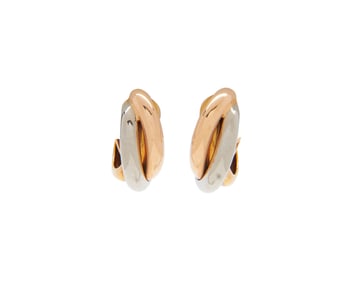 CARTIER 18K Gold 'Trinity' Hoop Earrings