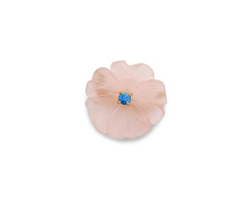 TIFFANY & CO., PALOMA PICASSO 18K Gold, Rock Crystal, and Sapphire Brooch